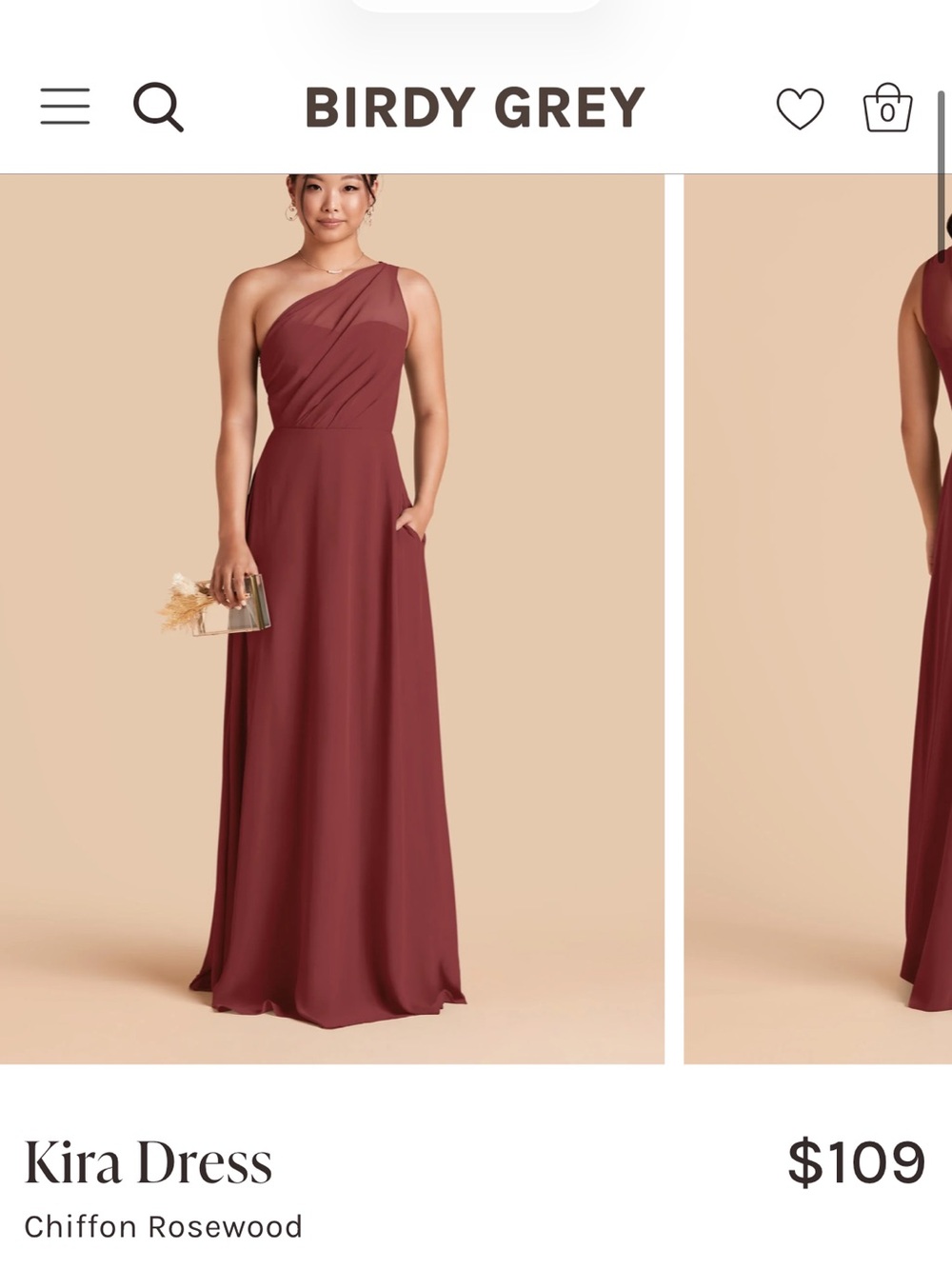 Birdy Grey Kira One-Shoulder Dress in Rosewood, See Caption